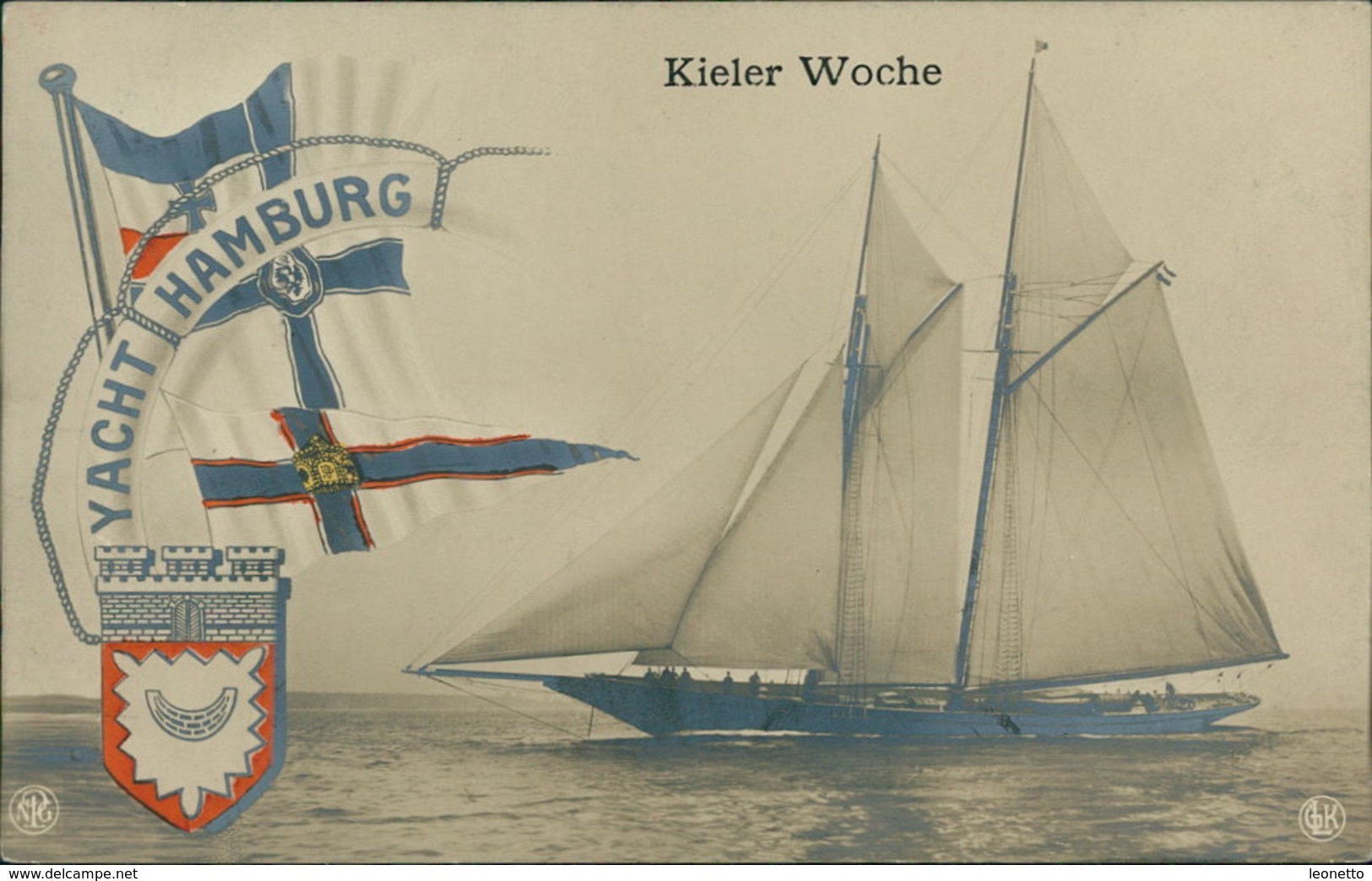 AK Kiel, Kieler Woche, Yacht Hamburg, Um 1907 (2553) - Voiliers