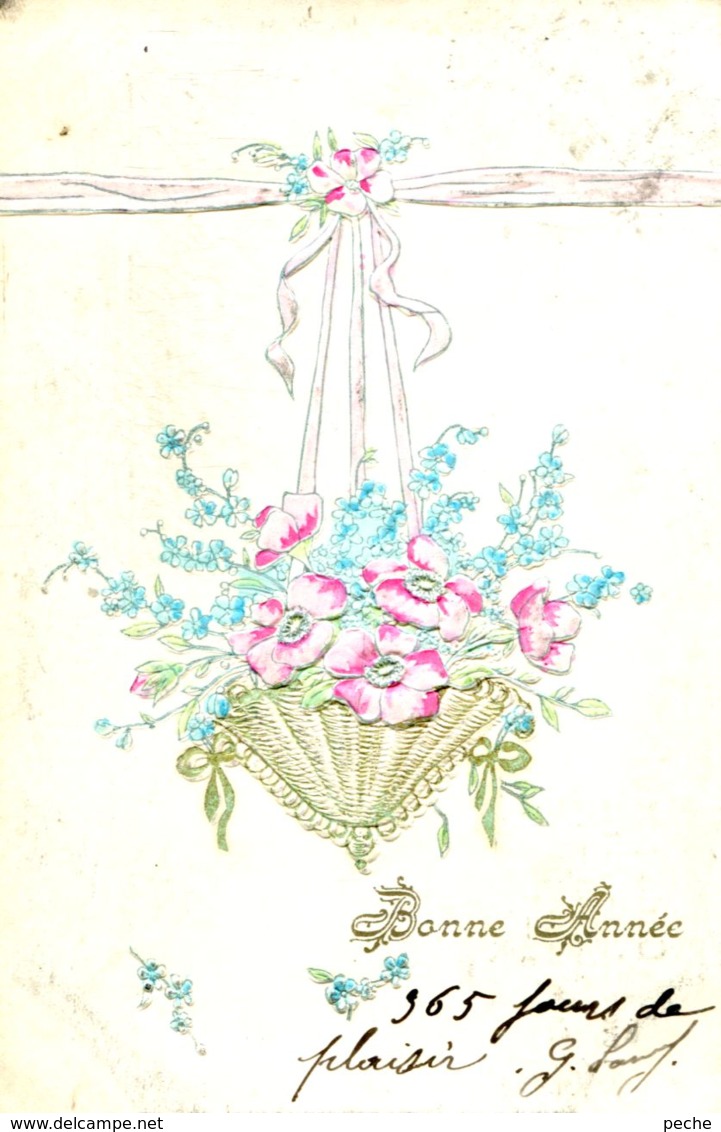 N°65816 -carte Gaufrée (embossed Card) Bonne Année- - Autres & Non Classés