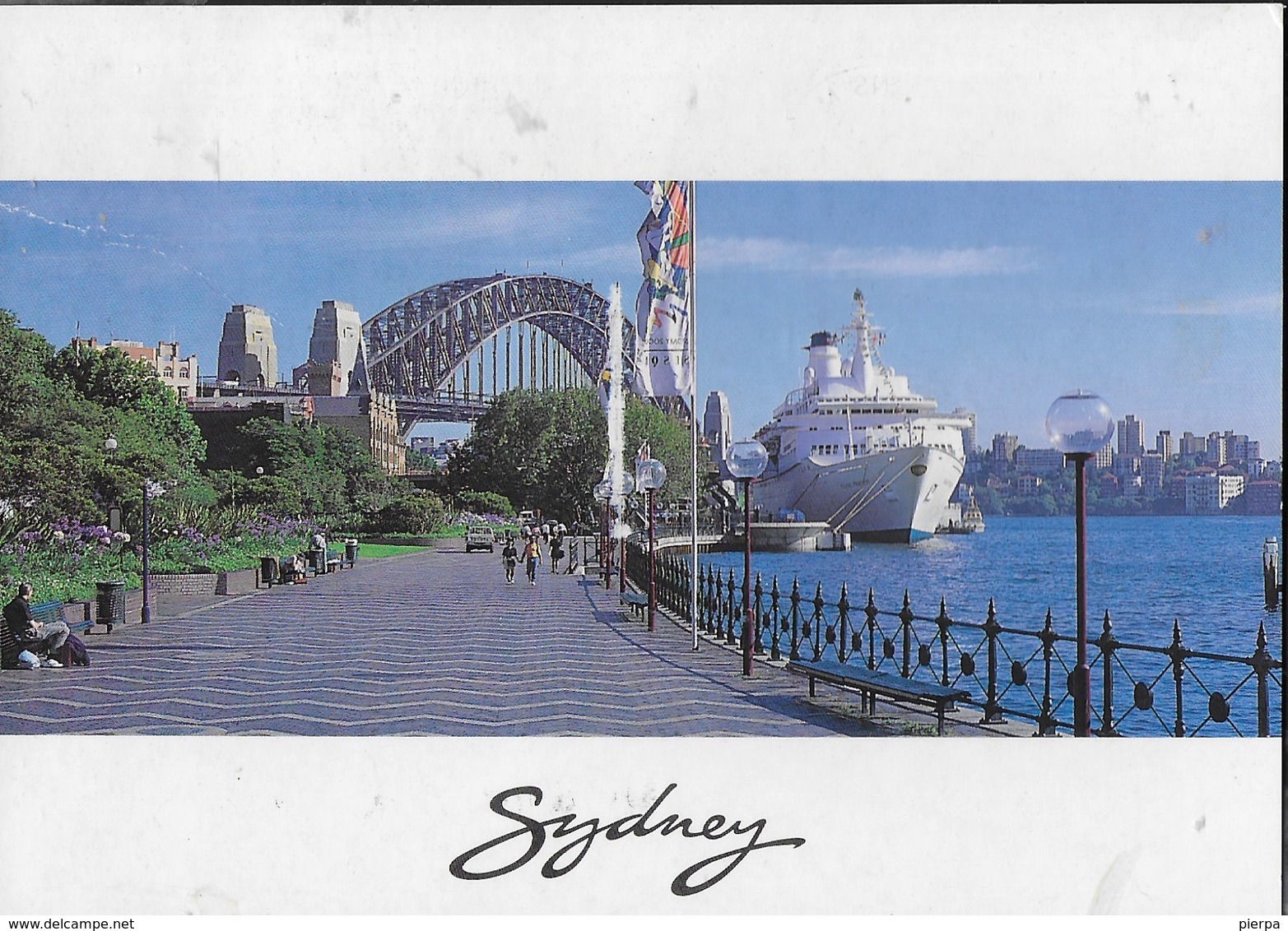 AUSTRALIA - N.S.W. -  SIDNEY - CIRCULAR QUAY AND ISLAND PRINCESS SHIP - VIAGGIATA 2001 FRANCOBOLLO ASPORTATO - Sydney