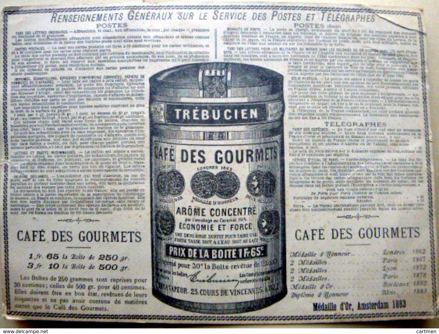 CALENDRIER PUBLICITAIRE 1884  CAFE DES GOURMETS ALLEGORIE D'APRES BARTHOLDI - Autres & Non Classés