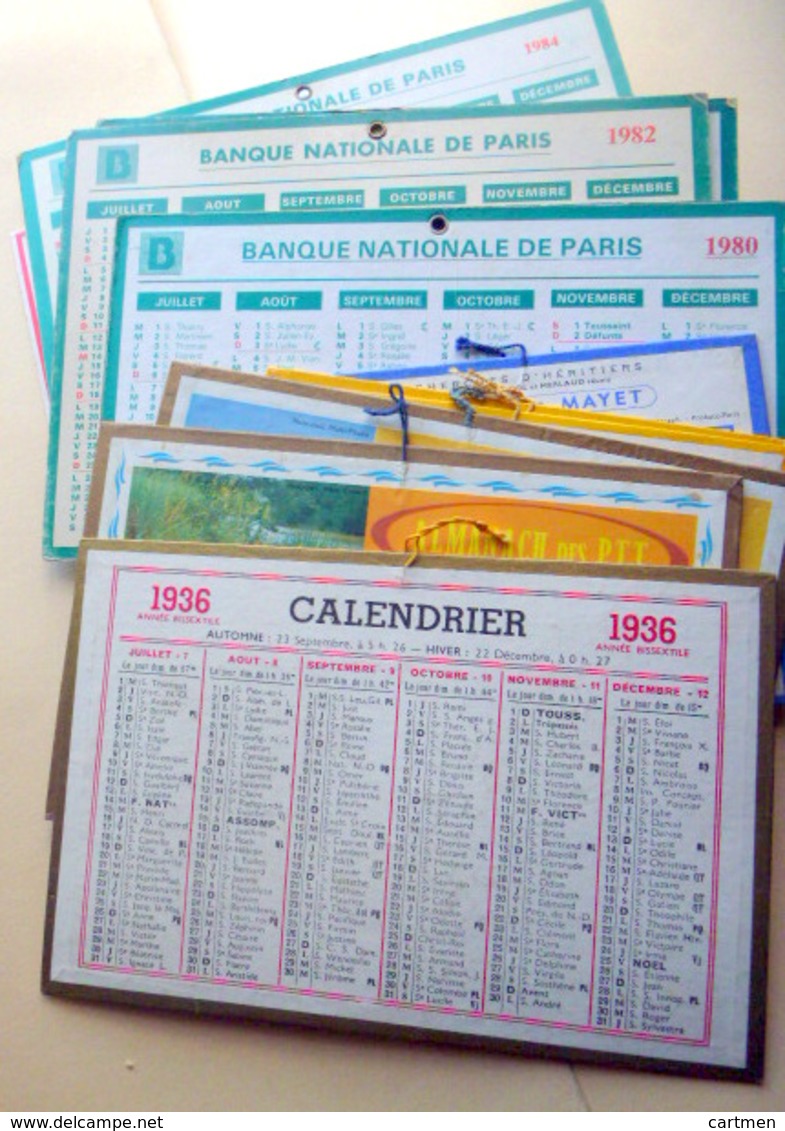 CALENDRIER  LOT DE 15 CALENDRIERS FORMAT   15 X12   17 X12   22 X16 Cm   ANNEES 1960 / 1980 - Petit Format : 1941-60