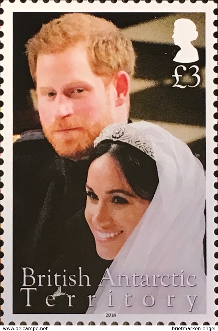 Britische Antarktis BAT 2018 Nr. 776-79 Hochzeit Prinz Harry Und Meghan Markle - Britisches Territorium Im Indischen Ozean