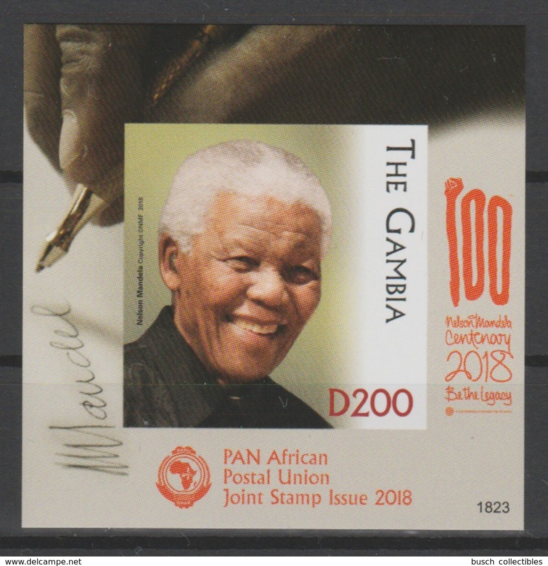 Gambie Gambia 2018 Mi. ? IMPERF ND S/S Joint Issue PAN African Postal Union Nelson Mandela Madiba 100 Years - Gambia (1965-...)