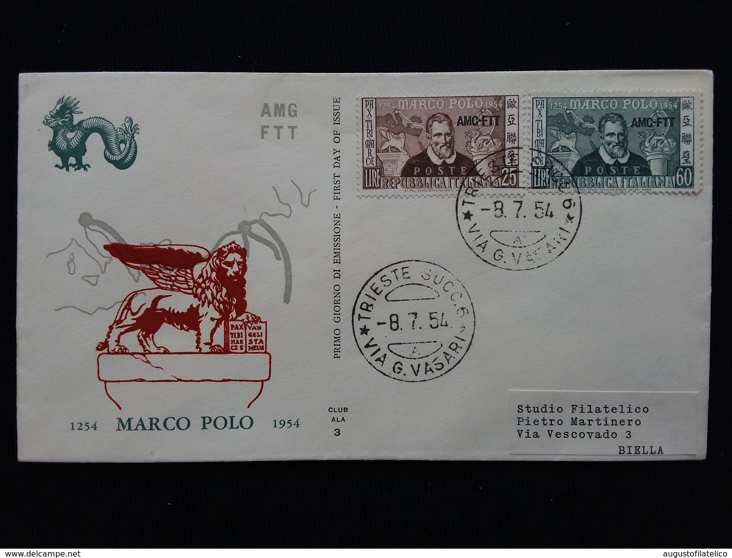 TRIESTE A - F.D.C. Marco Polo + Spese Postali - Marcophilia