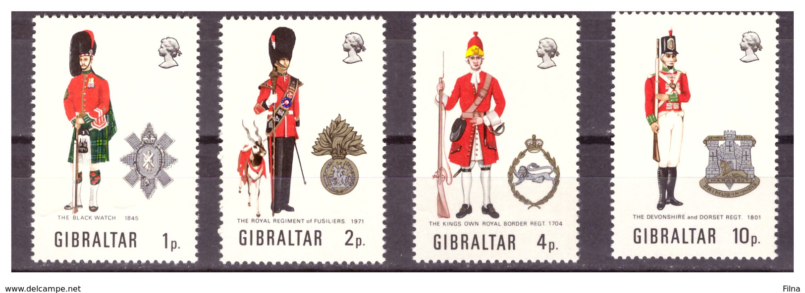 GIBILTERRA - 1971 - UNIFORMI MILITARI. 3A SERIE. SERIE COMPLETA. - MNH** - Gibilterra