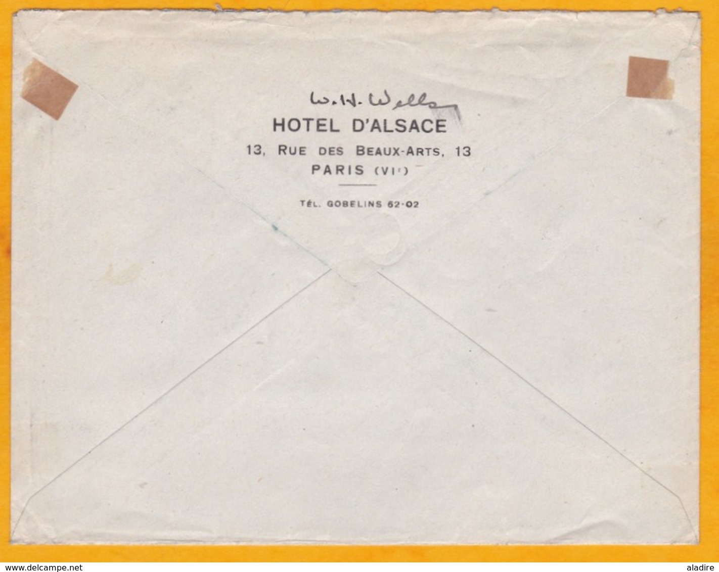 1924 - Enveloppe De Paris, France Vers Berkeley, USA - Affrt 75 C Ronsard Seul - OMEC Poste Aérienne - Hôtel D'Alsace - 1921-1960: Moderne