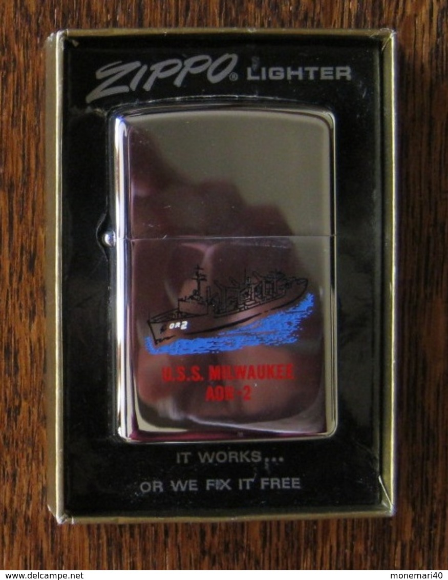 BRIQUET ZIPPO LIGHTER - U.S.S. MILWAUKEE - AOR-2 (3) - Zippo