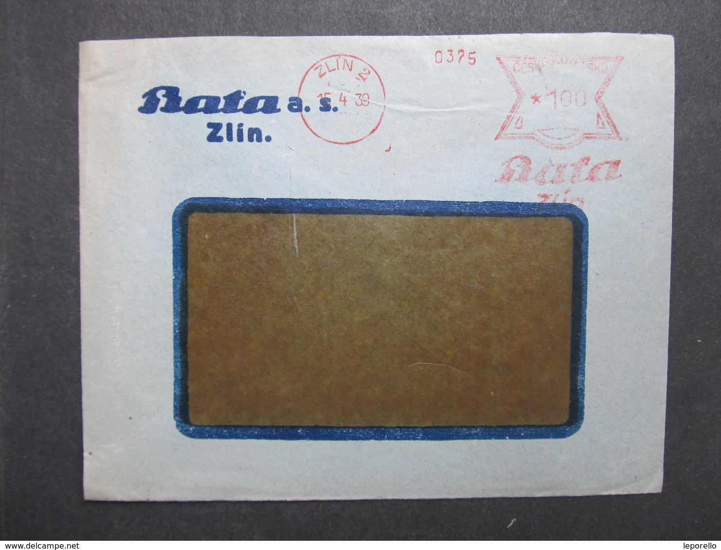 Brief Zlin Bata 15.4.1939 Mitläufer B.u.M.!!!  Frankotype Postfreistempel // L0558 - Briefe U. Dokumente