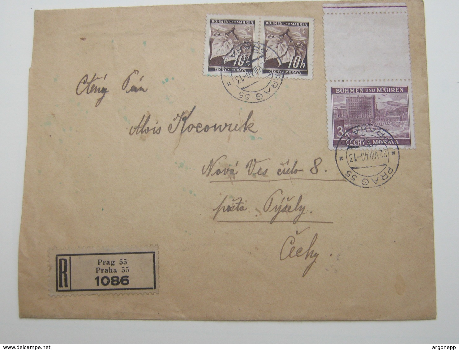 1940 , Einschreiben Mit 3 K. Mit Leerfeld - Covers & Documents