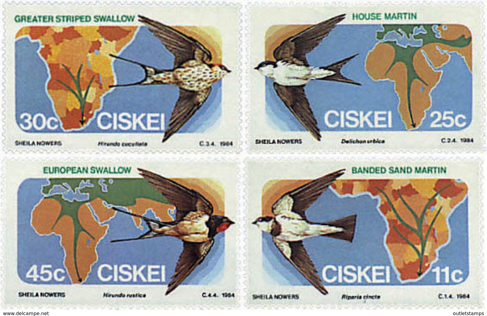 Ref. 34039 * NEW *  - CISKEI . 1984. BIRDS. AVES - Ciskei