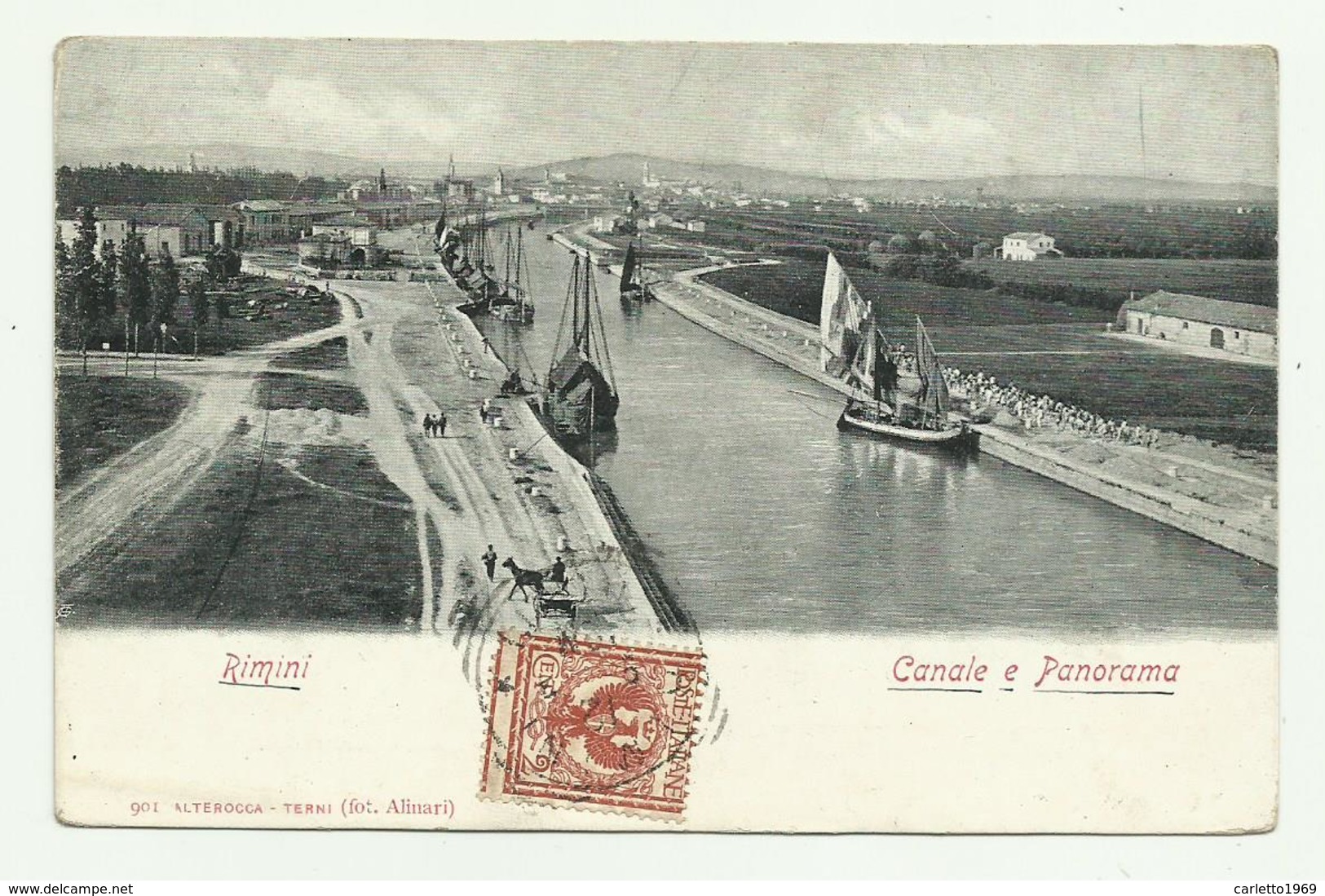 RIMINI - CANALE E PANORAMA VIAGGIATA FP - Rimini
