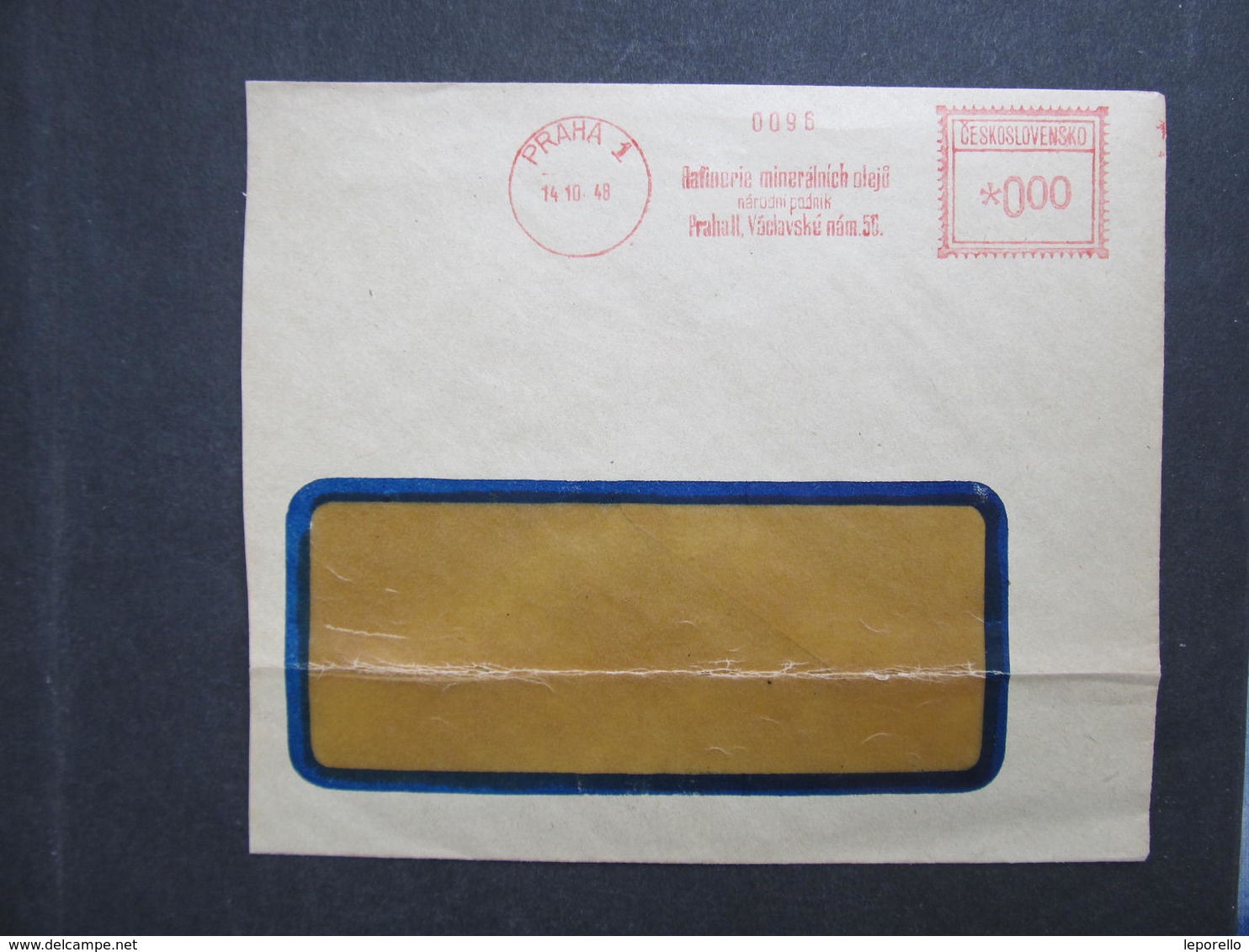 Brief Praha 1 Rafinerie Mineralnich 1948 Frankotype Postfreistempel // L0594 - Briefe U. Dokumente