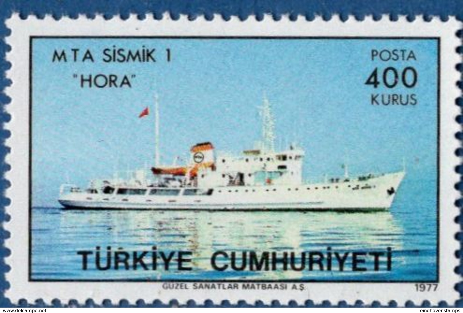 Turkey 1977 Geophysic Research Ship Hora 1 Value MNH T77-01 - Other & Unclassified