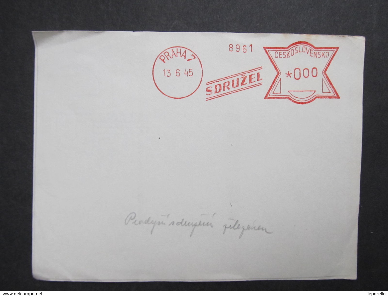 AUSCHNITT Praha 7 Sdruzel 1945 Frankotype Postfreistempel // L0592 - Briefe U. Dokumente