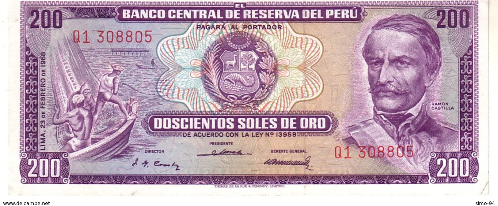 Perù P.96 200 Soles 1968 A-unc - Perù