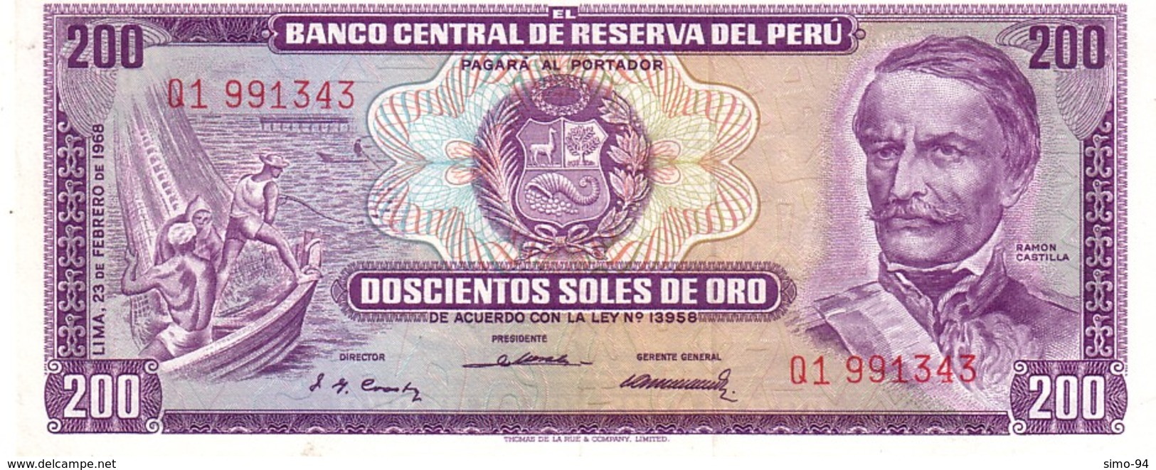 Perù P.96 200 Soles 1968 A-unc - Perù