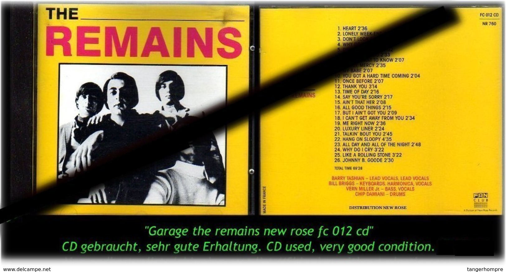 "THE REMAINS" GARAGE THE REMAINS NEW ROSE FC 012 CD -1989- -R- - Hard Rock & Metal