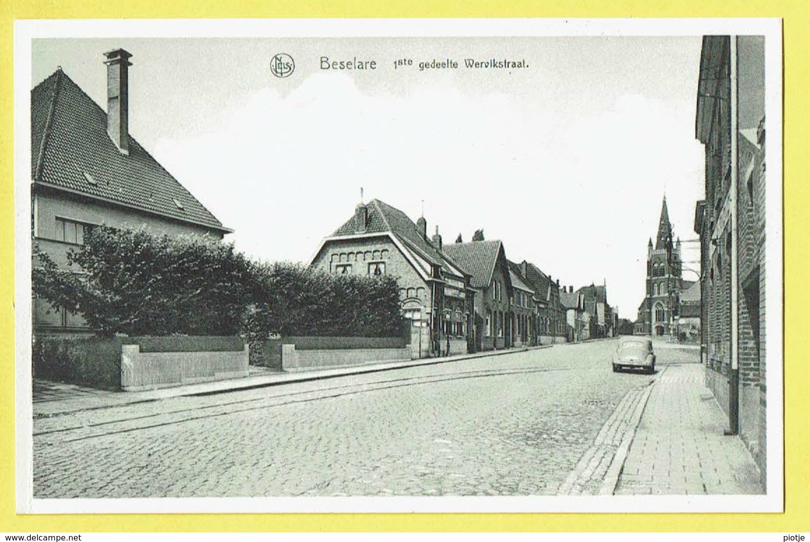 * Beselare (Zonnebeke - Ieper - Ypres) * (Nels, Uitg Van Kersschaever Soete) 1ste Gedeelte Wervik Straat, Tramway, Kerk - Zonnebeke