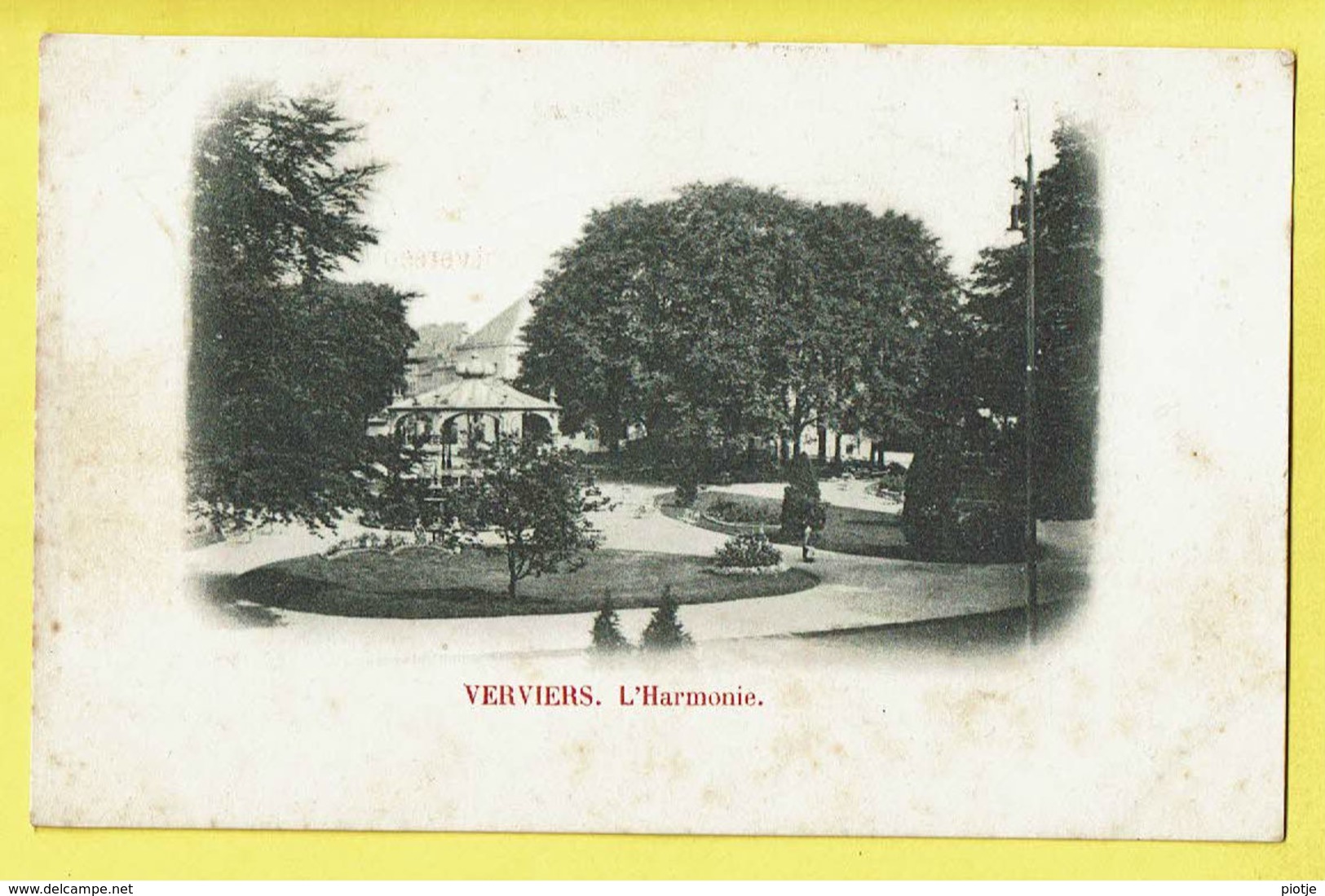 * Verviers (Liège - Luik - La Wallonie) * (Union Postale Universelle) L'harmonie, Parc, Park, Kiosk, Kiosque, Rare, Old - Verviers