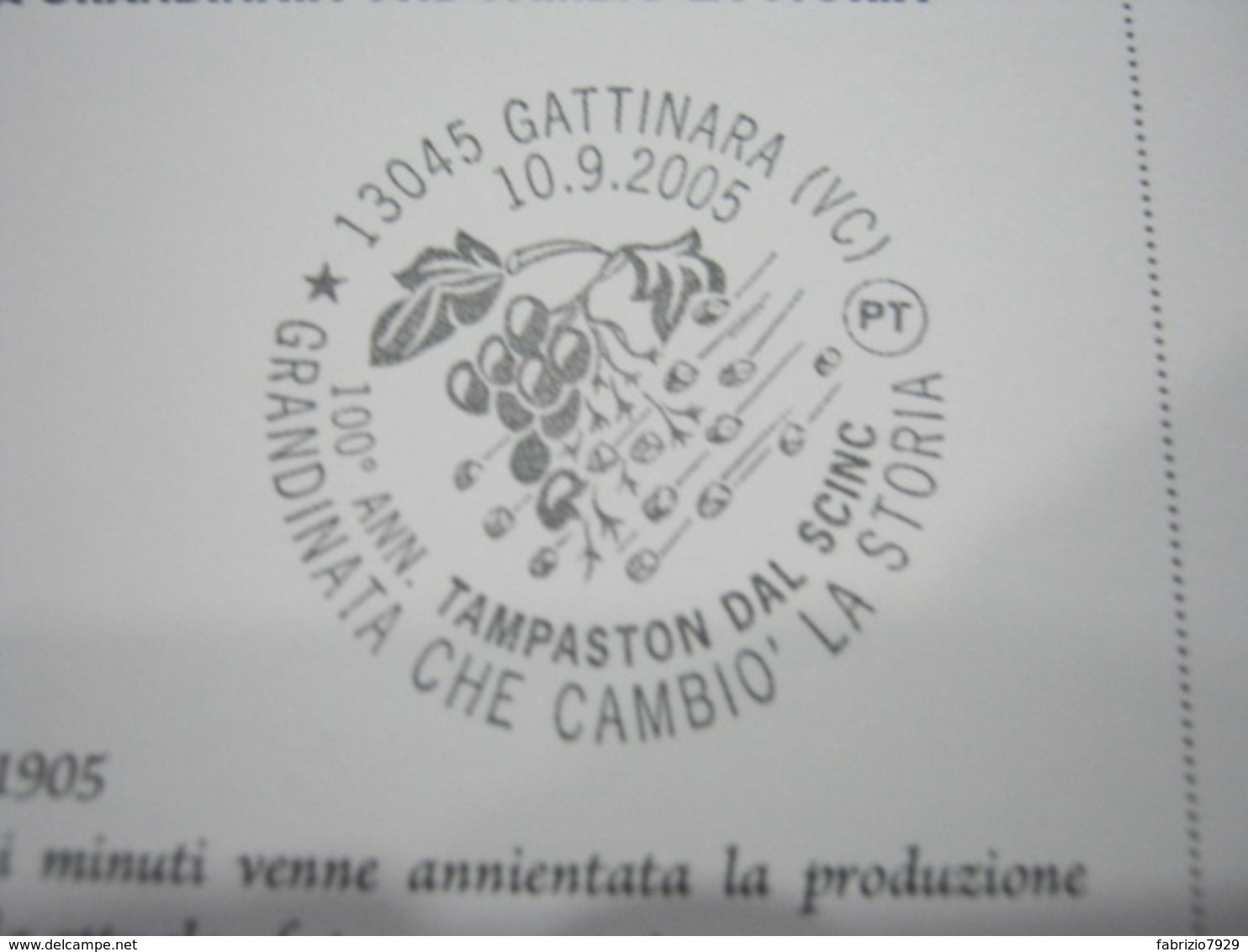 G1 ITALIA GATTINARA VINO UVA ENOLOGIA WINE WEIN ENOLOGY ENOLOGIE - ANNULLO 2005 TEMPESTA METEO - Agriculture