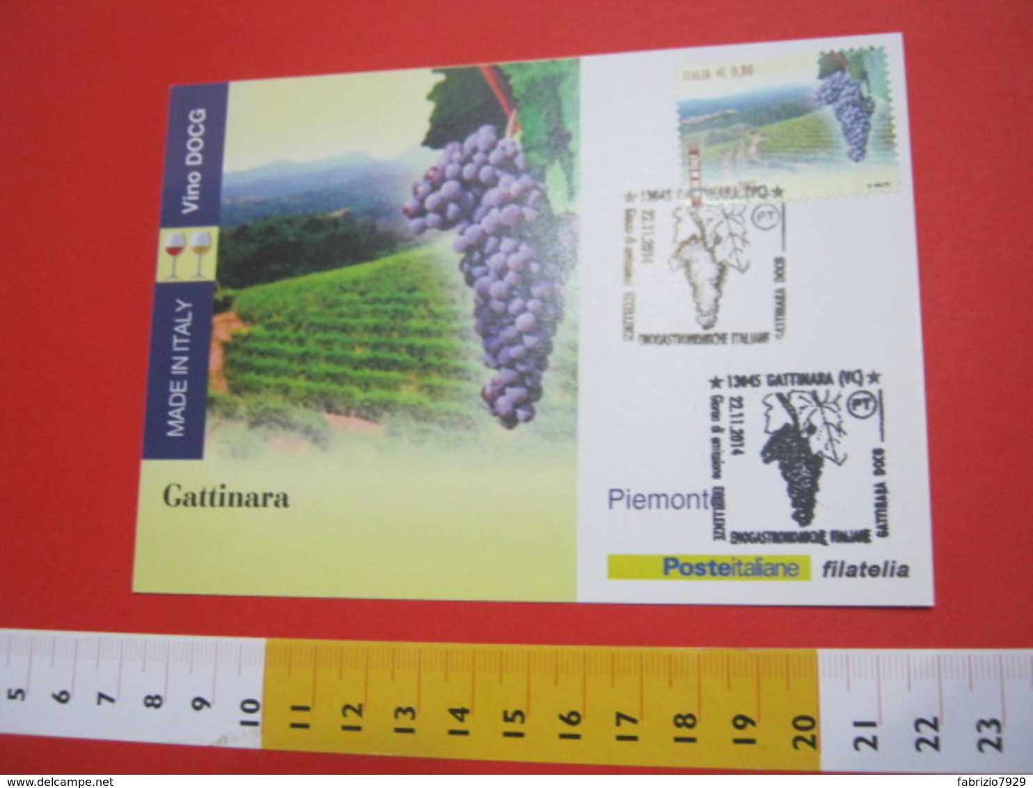 G1 ITALIA GATTINARA VINO UVA ENOLOGIA WINE WEIN ENOLOGY ENOLOGIE - ANNULLO 2014 FRANCOBOLLO VINO DOCG - Agricoltura