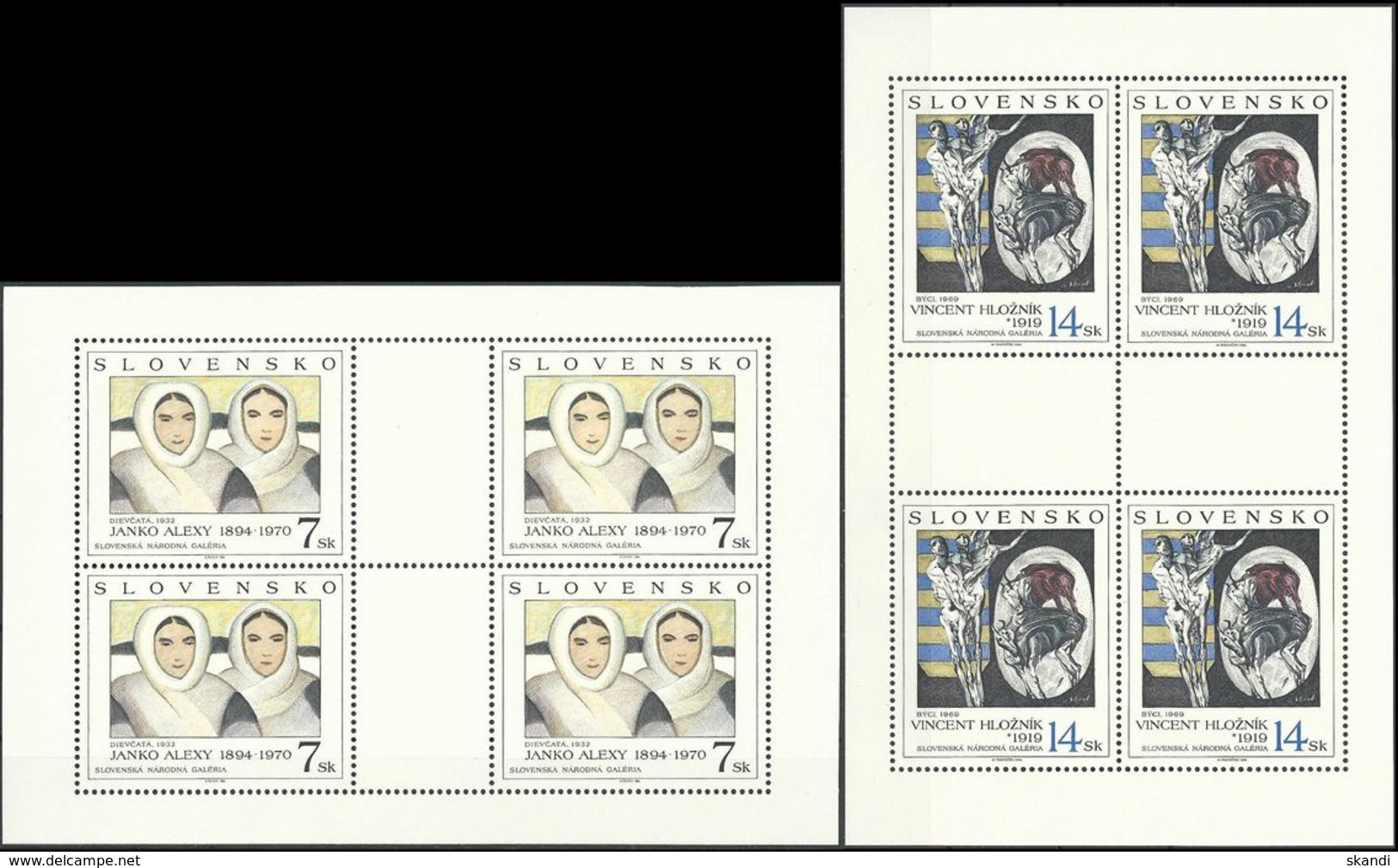 SLOWAKEI 1994 Mi-Nr. 211/12 Kleinbögen ** MNH - Blocks & Kleinbögen