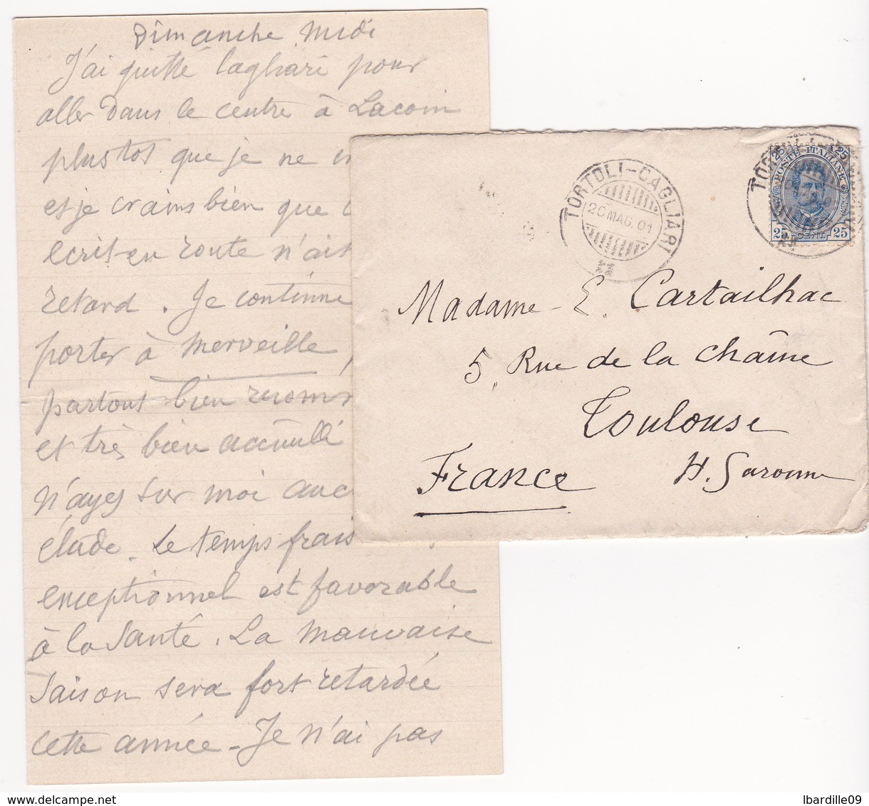 Timbre Sur Lettre Manuscrite D'Emile CARTAILHAC (1845-1921) - Marcophilie