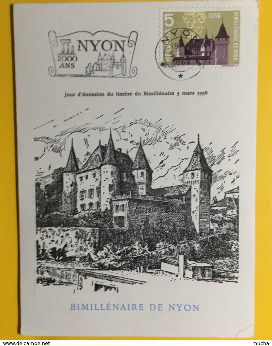 8023 - Bimillénaire De Nyon Château Nyon 15-16.05 1956 - Cartas Máxima