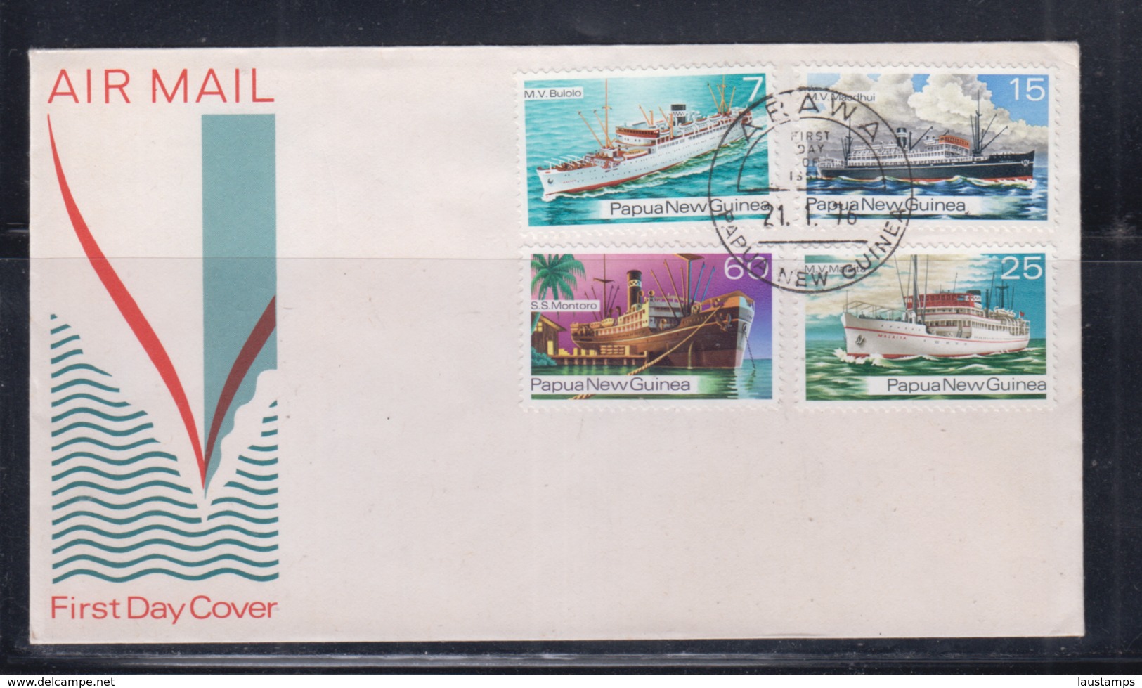 Papua New Guinea 1976 Ship's Of The 30's FDC(ARAWA Cancellation) - Papouasie-Nouvelle-Guinée