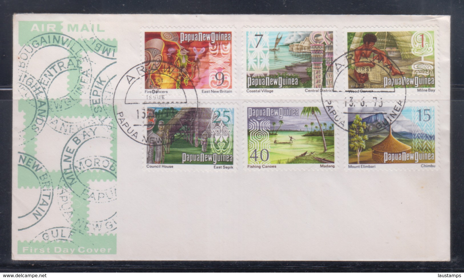 Papua New Guinea 1973 Panorama FDC(ARAWA Cancellation) - Papouasie-Nouvelle-Guinée