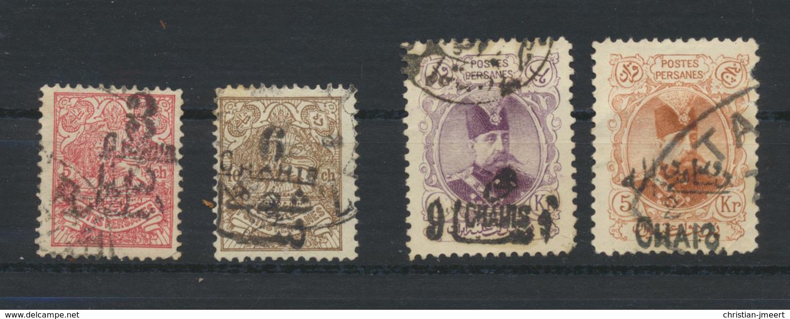 Royaume De La Perse  PERSIAN Kingdom - IRAN  1903/4  4 Timbres Oblitérés - Iran