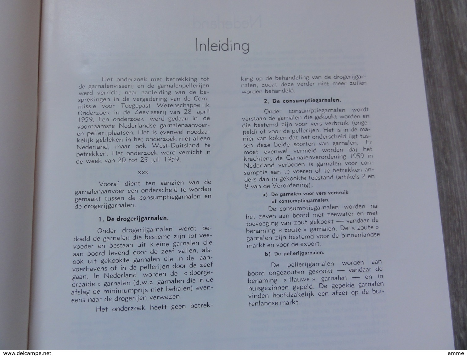 Rapport Over De Garnalenvisserij En Garnalenpellerijen (1960) - Studiereizen In Het Buitenland (vis - Visserij) - Sachbücher