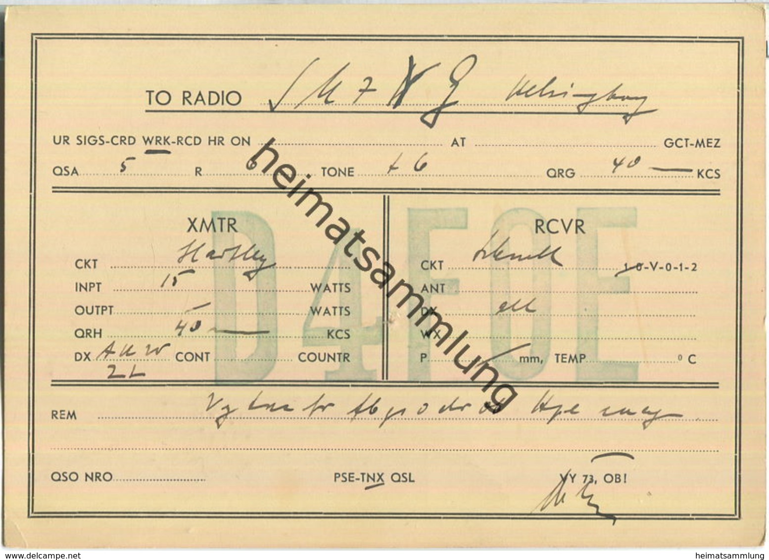 QSL - QTH - D4FOE - 1932 - Amateurfunk