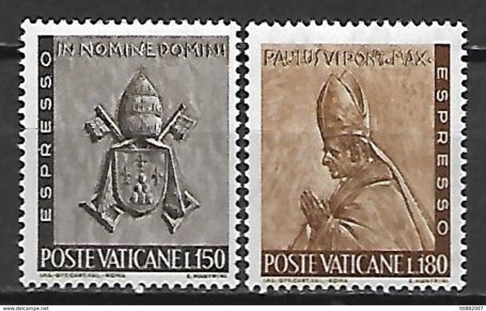 VATICAN     -    EXPRES    -   1966 .     Y&T N° 17 / 18  * .  Armoiries  /  Pape Paul VI - Urgente