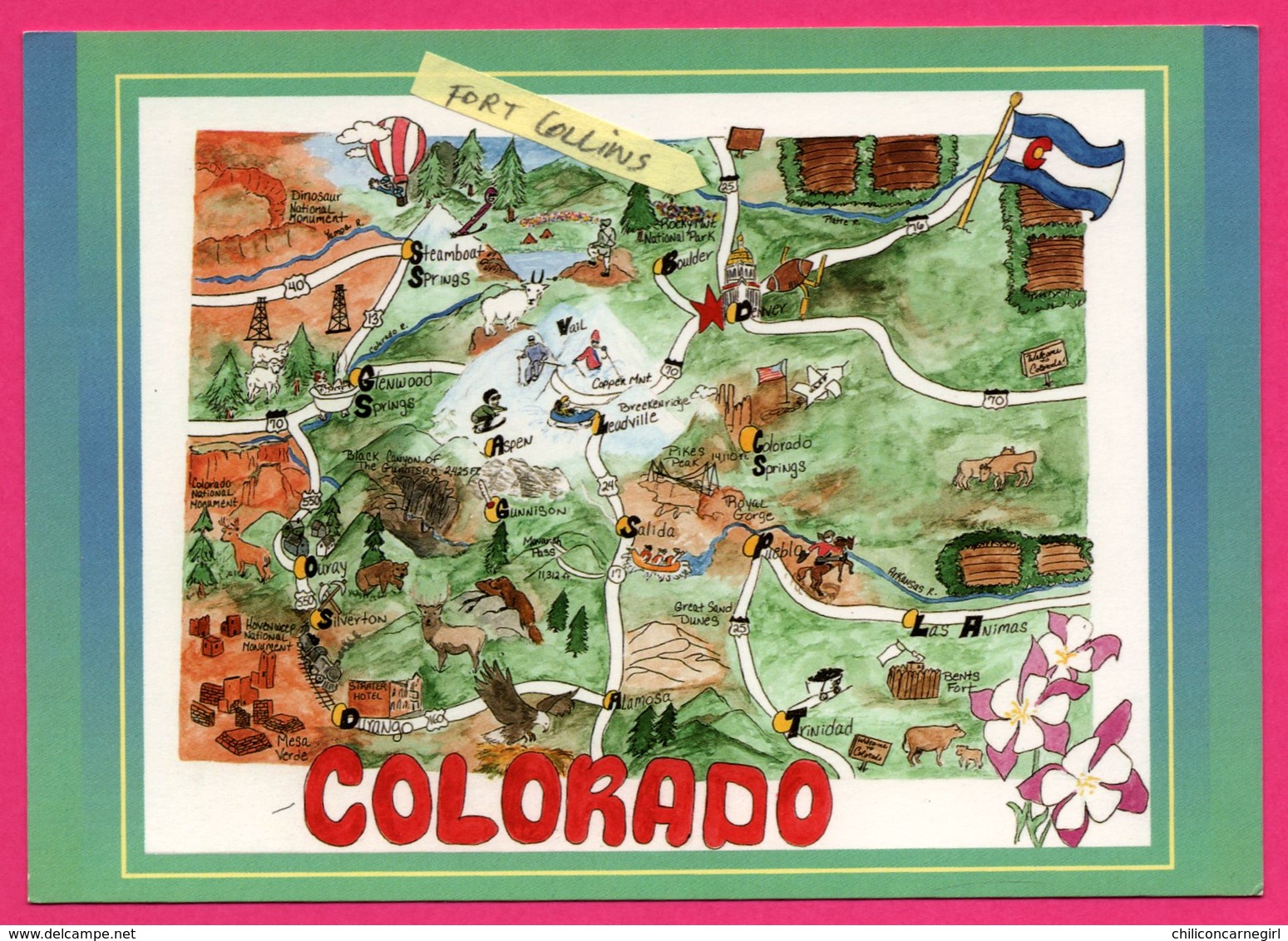 Carte Géographique - Colorado - Carte - Fort Collins - The Centennial State - SMITH SOUTHWESTERN - Autres & Non Classés