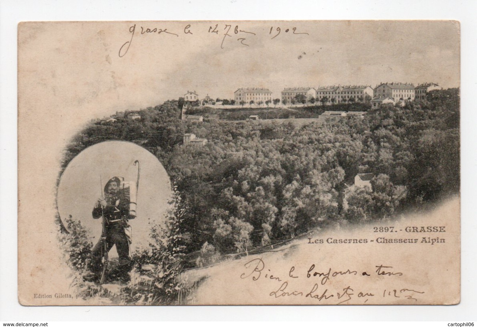 - Carte Postale GRASSE (06) Pour SAINT-GERMAIN-EN-LAYE 14.9.1902 - Taxée 10 C. Brun Type Duval - - 1859-1959 Lettres & Documents