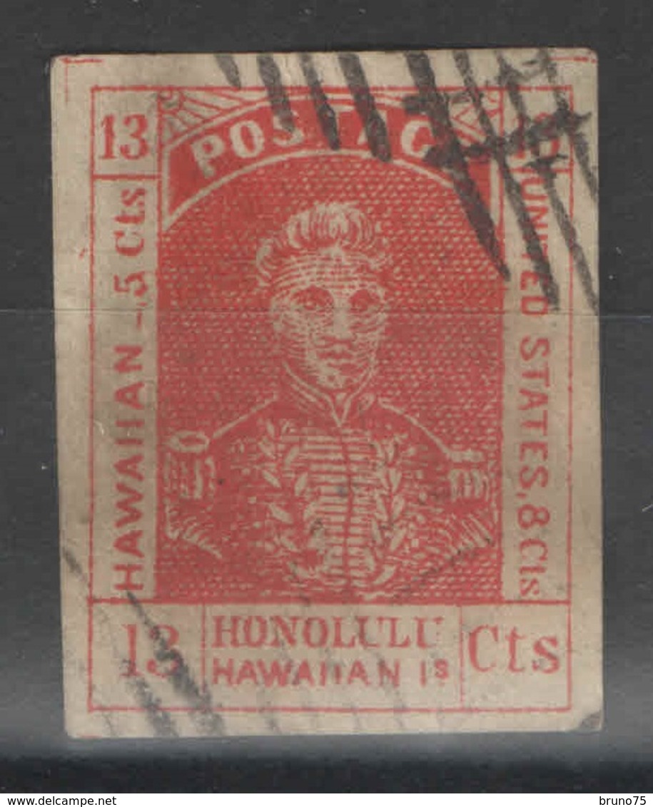 Hawaii - YT 6a Oblitéré - Papier épais - Un Petit Aminci - Hawaii