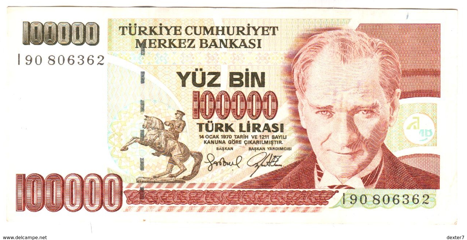 Turkey 100000 Lire Lirasi 1970 Turchia 100.000 - Turchia