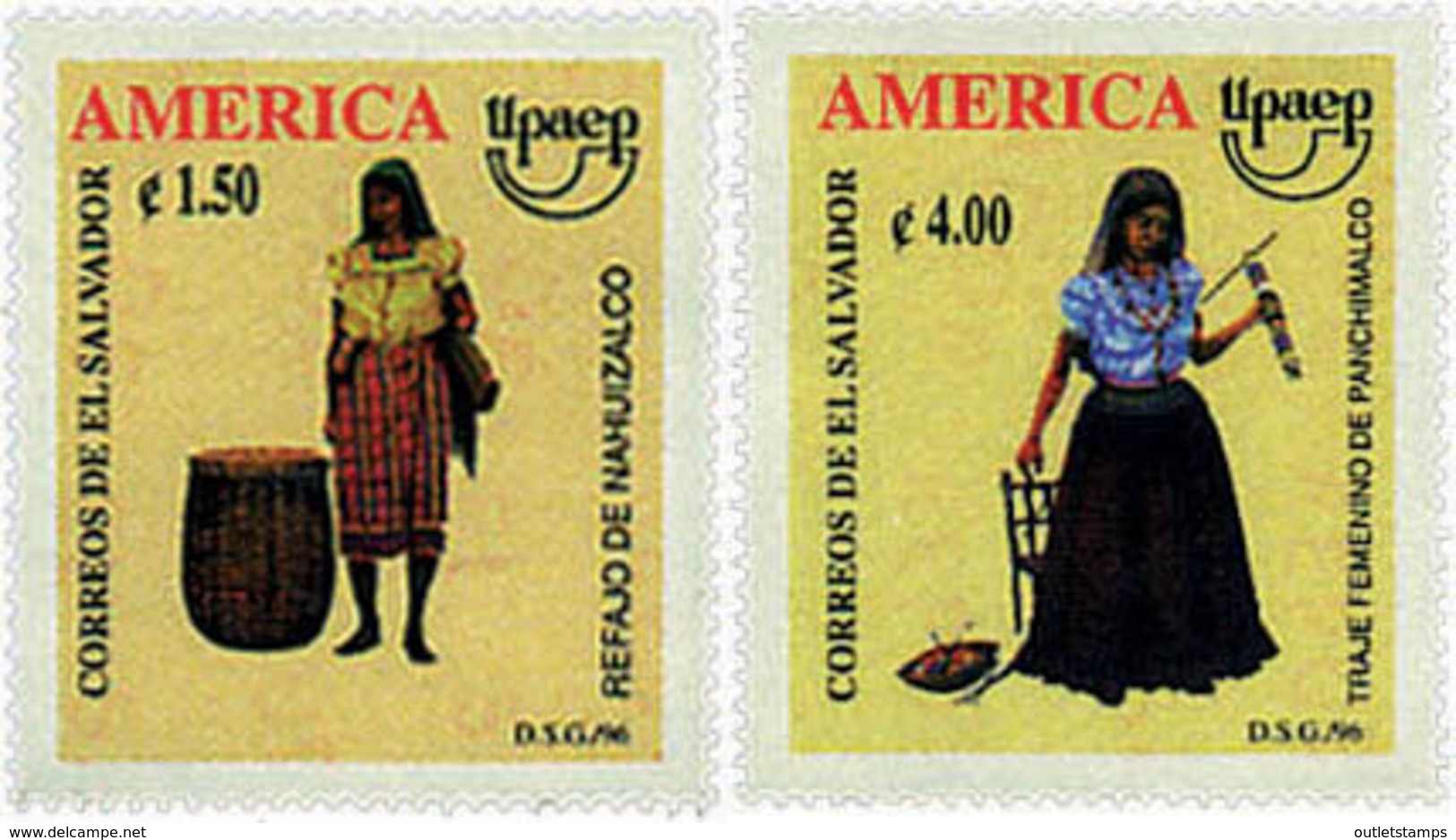 Ref. 30983 * NEW *  - EL SALVADOR . 1996. AMERICA-UPAEP. REGIONAL COSTUMES. AMERICA-UPAEP 1996 -  TRAJES REGIONALES - El Salvador