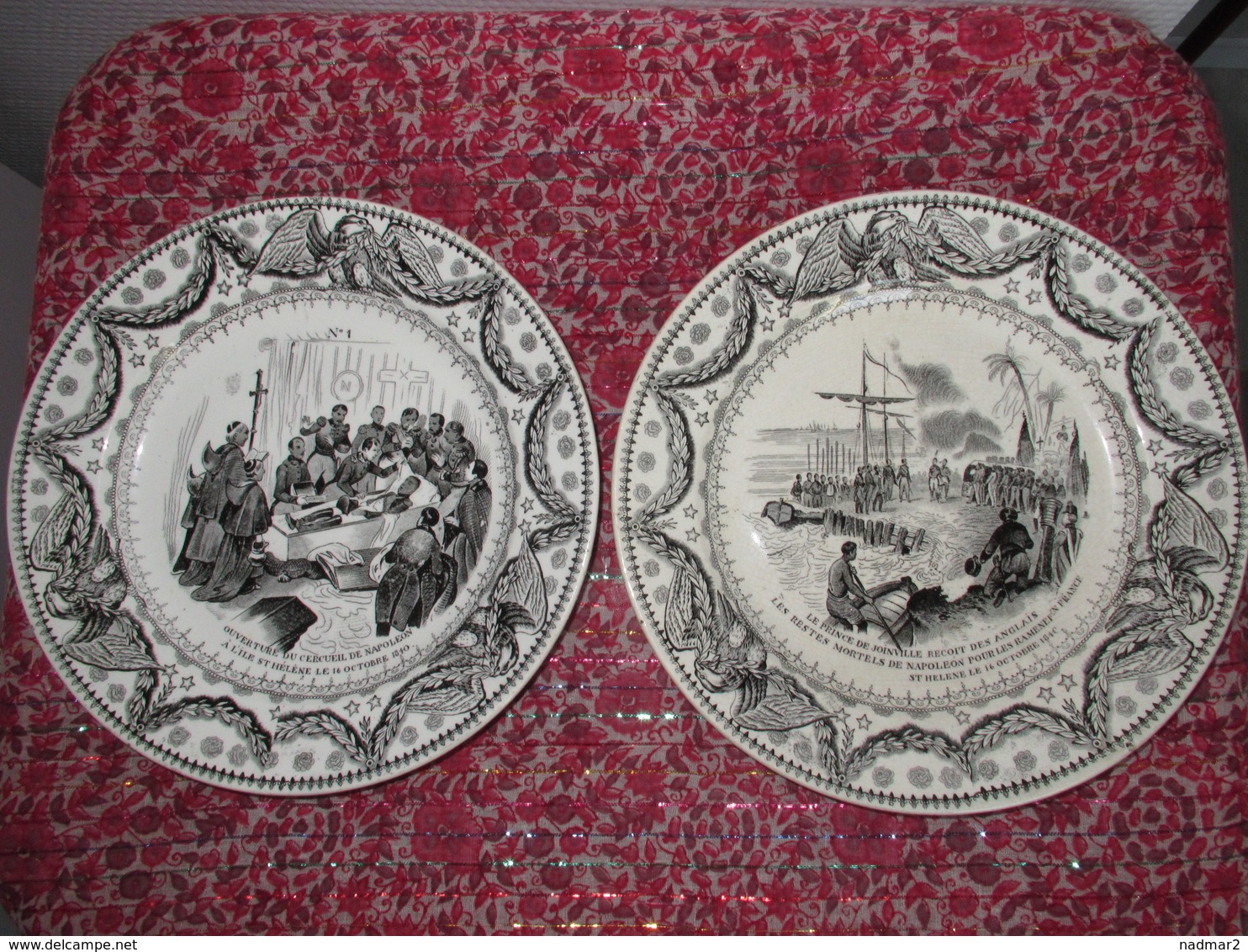 Rare 11 Assiettes De Creil Et Montereau Pour Le Retour De Napoléon Bonaparte Aux Invalides En 1840 Assiette Parlante - Creil Montereau (FRA)