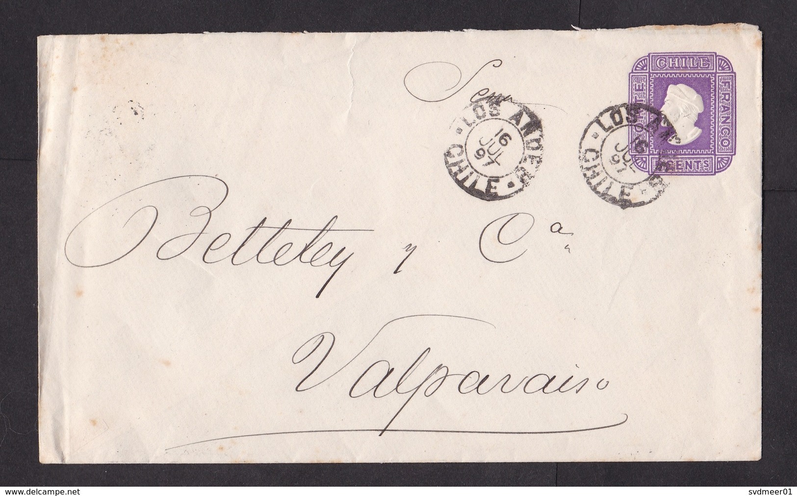 Chile: Stationery Cover, 1897 (minor Damage, See Scan) - Chile