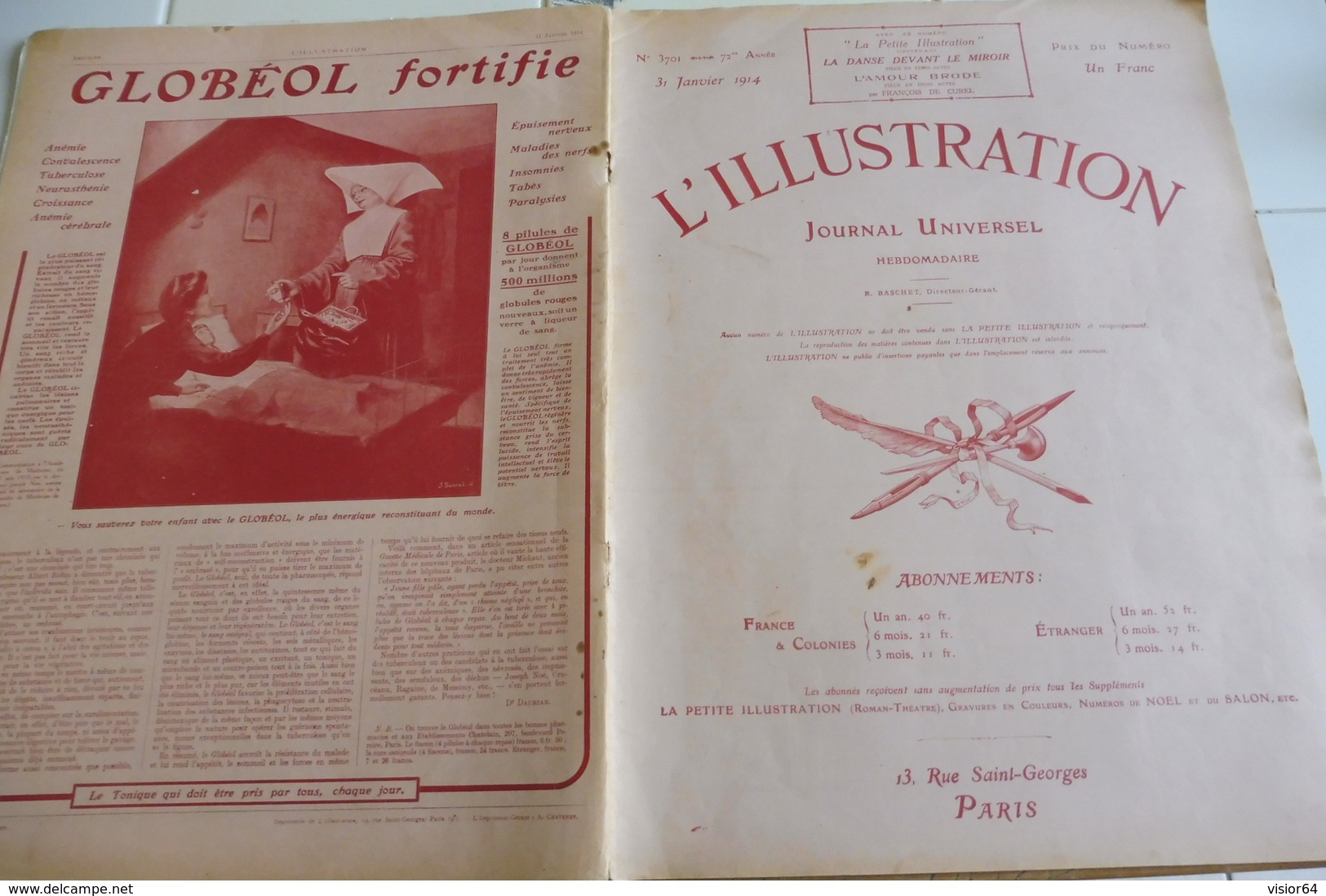 L'ILLUSTRATION 31 JANVIER 1914- ASSAUT D’AÏN GALAKA-PYRAMIDES VU AERIENNE-TAPISSERIES MUSEE GALLIERA-NOS AVIATEURS - L'Illustration