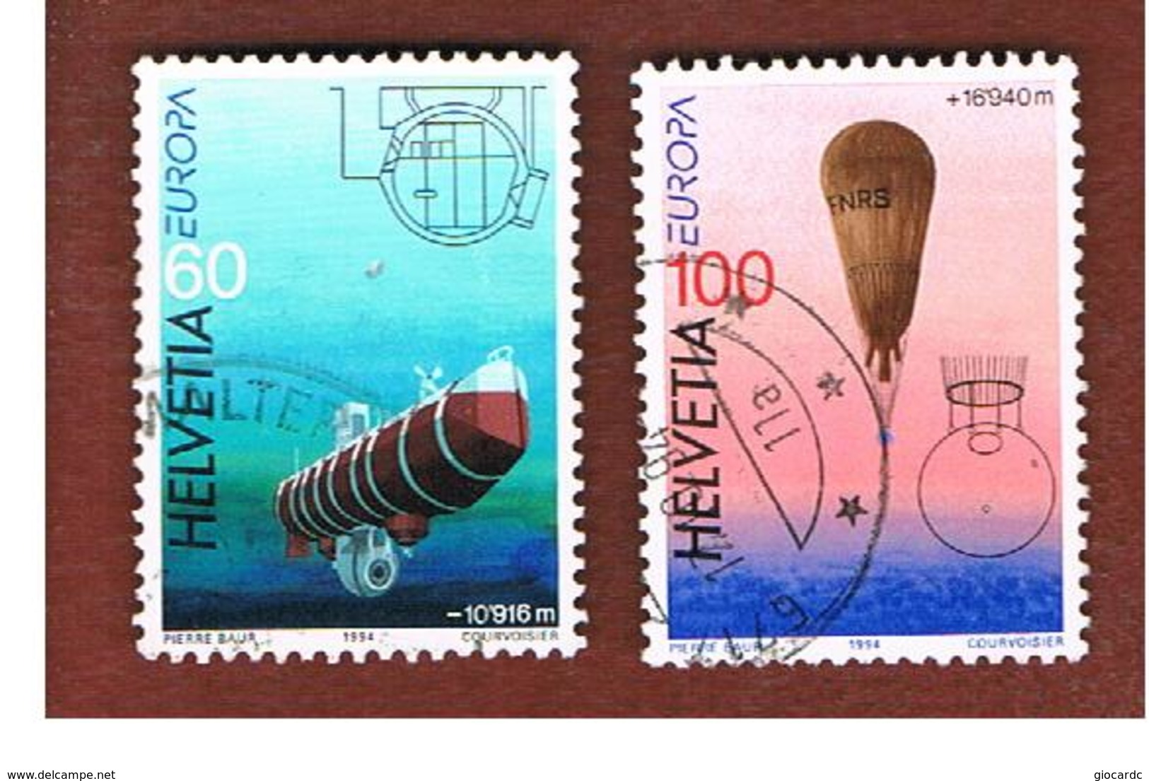 SVIZZERA (SWITZERLAND) -   SG 1285.1286  - 1994  EUROPA (COMPLET SET OF 2)    - USED - Usati