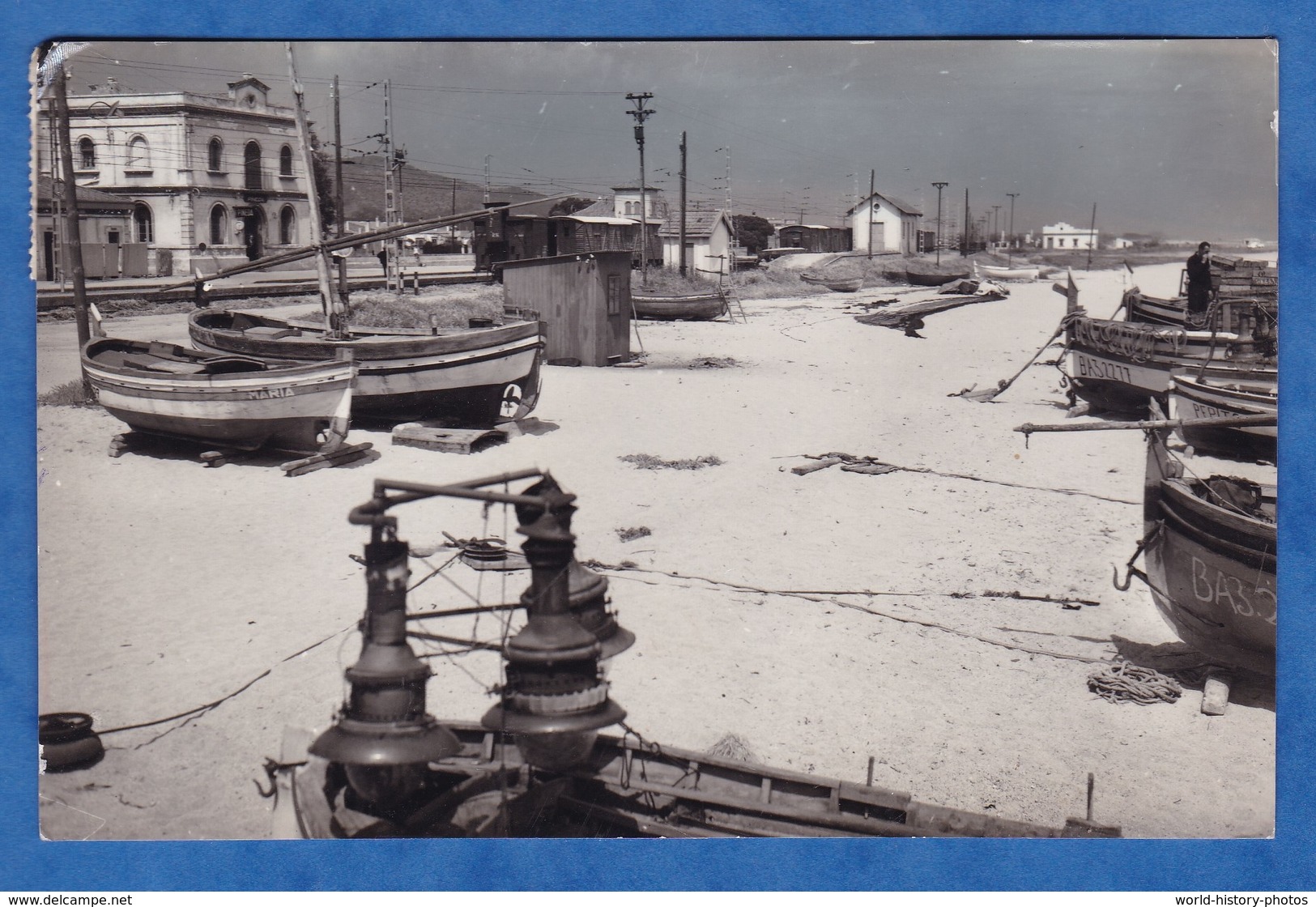 CPSM - PINEDA - Playa De Pescadores - 30 Juillet 1960 - Bateau De Pêche / Plage - Gare ? - Autres & Non Classés