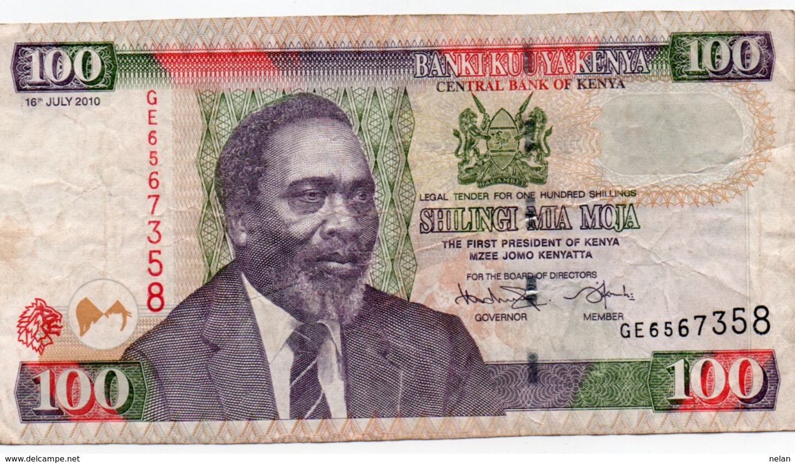 KENYA 100 SHILLINGS 2010 P-48e.2 CIRC. - Kenya