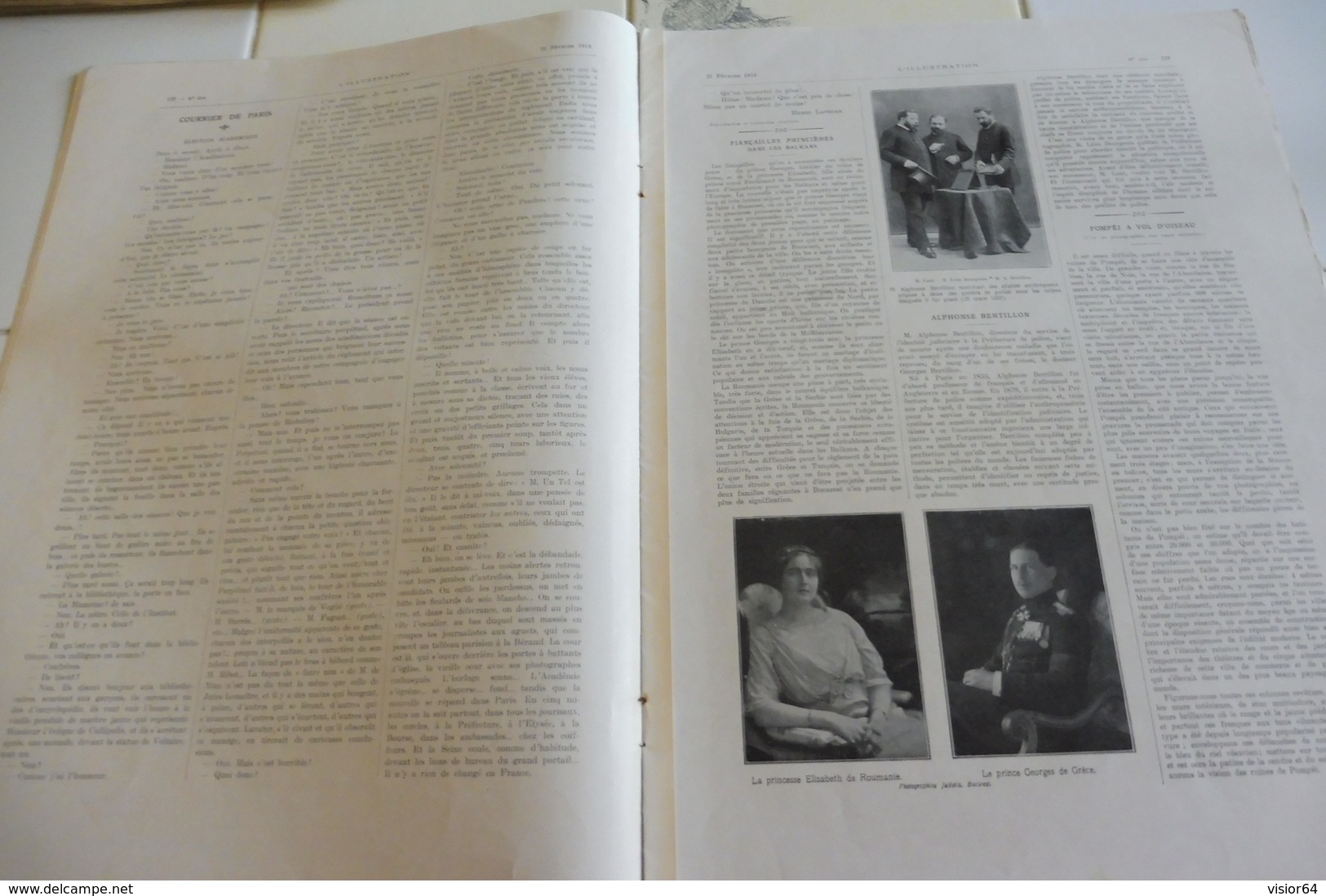 L'ILLUSTRATION 21 FEVRIER 1914- GEORGES DE GRECE/ ALPHONSE BERTILLON/ LE HAVRE/ JAPON/ MAROC/ PRINCE DE WIED - L'Illustration