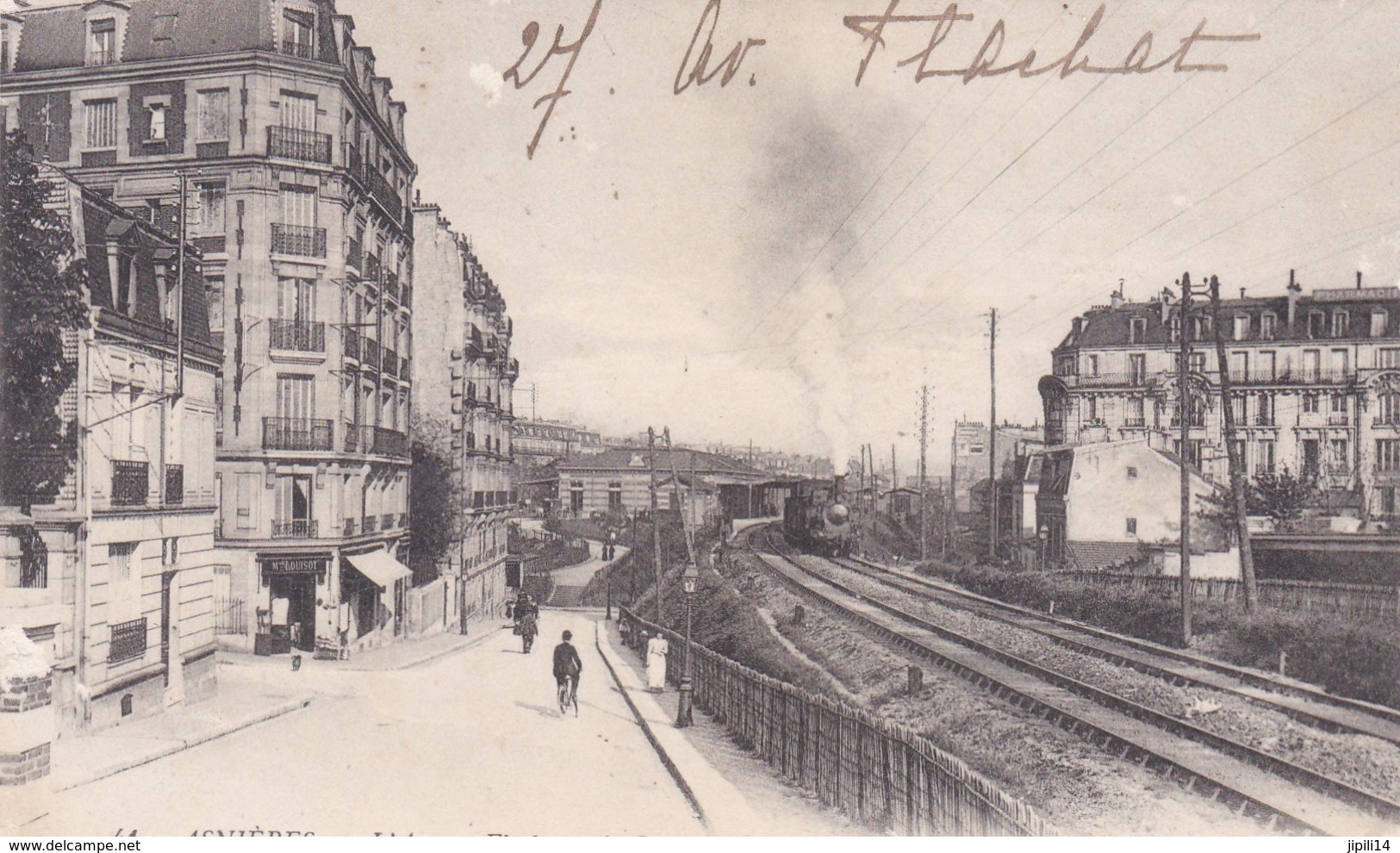 ASNIERES AVENUE FLACHAT ET LA GARE TRAIN, LOCOMOTIVE  ACHAT IMMEDIAT - Asnieres Sur Seine