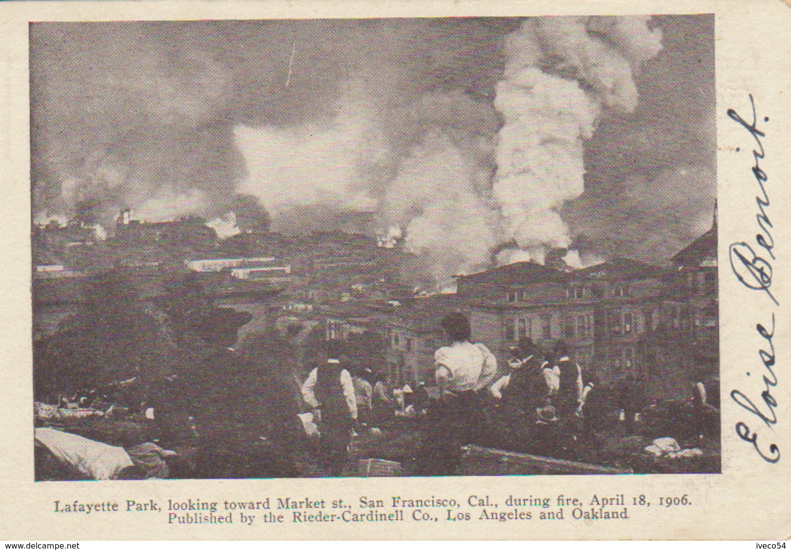 18 April 1906 San Francisco - Lafayette Park  , Loocking Toward Marketst. - Disasters