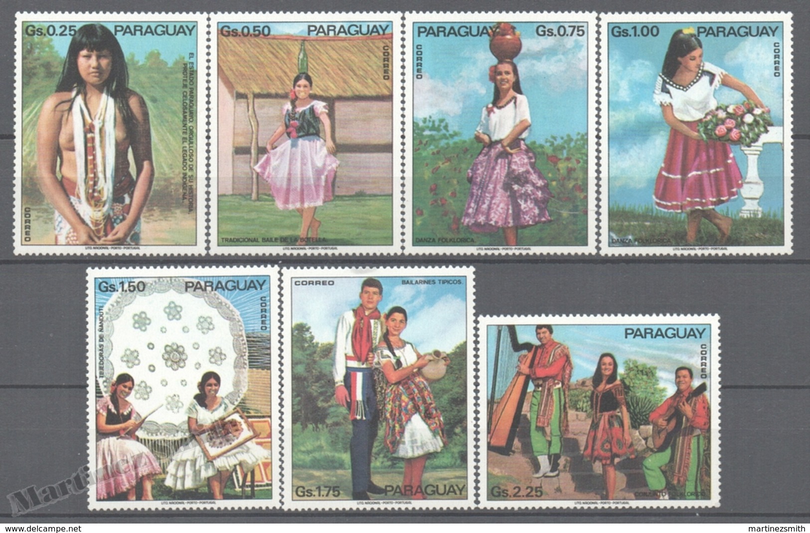 Paraguay 1974 Yvert 1360-66, Tourism, Indigenous Costumes - MNH - Paraguay