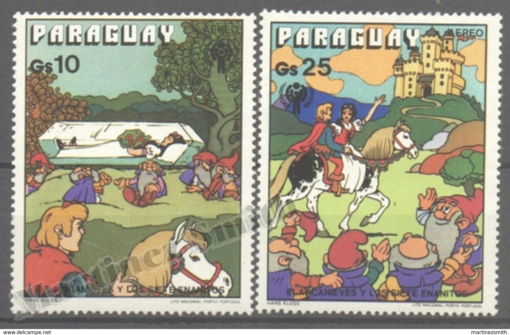 Paraguay 1978 Yvert Airmail 809-10, Snow White & The 7 Dwarves - MNH - Paraguay